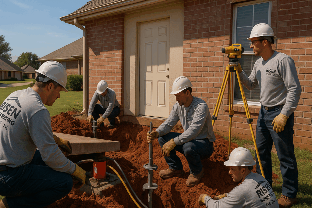 Risen Home Leveling workers